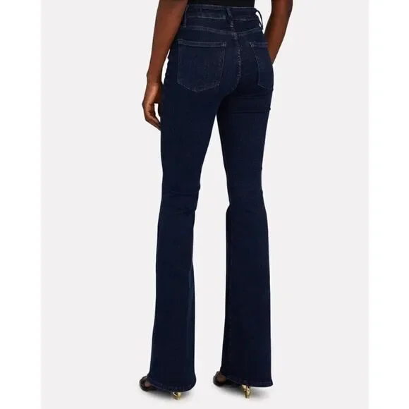 NWT FRAME Le One Flare High Rise Stretch Denim Jeans In Keller Blue Size 2 - Picture 7 of 11